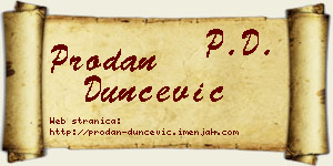 Prodan Dunčević vizit kartica